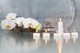 Still-life with candles and Orchideeenblüten Wall Mural