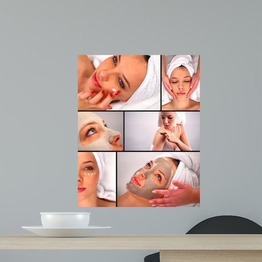 Beauty treatment collage Wall Mural