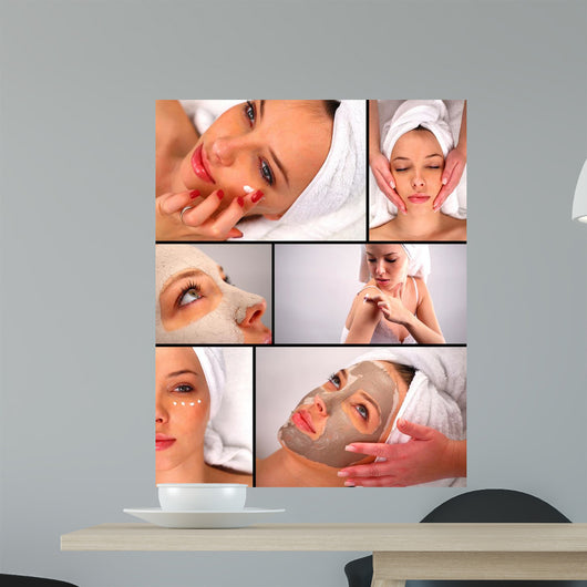Beauty treatment collage Wall Mural