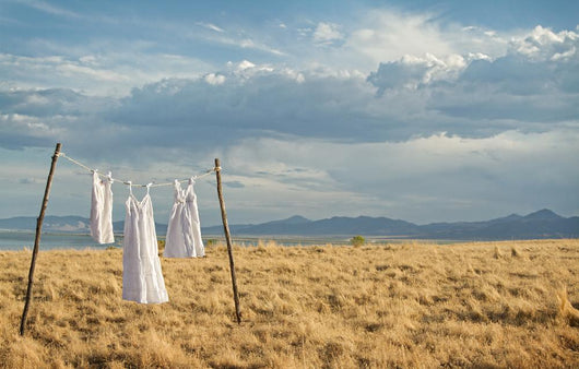 White Dresses Hanging Line