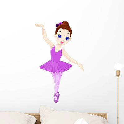 Little Ballerina Wall Decal shown on a wall