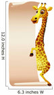 Giraffe with Blank Scroll Paper Wall Decal