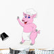 Pig Chef Cartoon Character Wall Decal