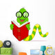 A Happy Worm Reading Book Wall Decal