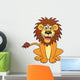 Funny lion cartoon sitting Wall Decal