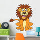 Funny lion cartoon sitting Wall Decal