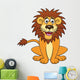 Funny lion cartoon sitting Wall Decal