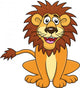 Funny lion cartoon sitting Wall Decal