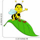 Happy Bee Sitting on Leaf Wall Decal