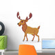 Happy Moose Cartoon Wall Decal