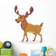 Happy Moose Cartoon Wall Decal