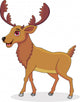 Happy Moose Cartoon Wall Decal