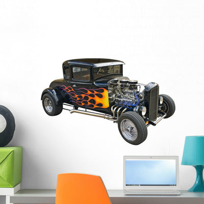 Classic Car Wall Decal shown on a wall