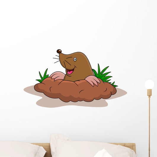 Happy mole cartoon Wall Decal