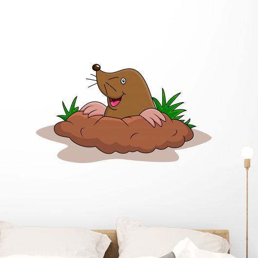 Happy mole cartoon Wall Decal
