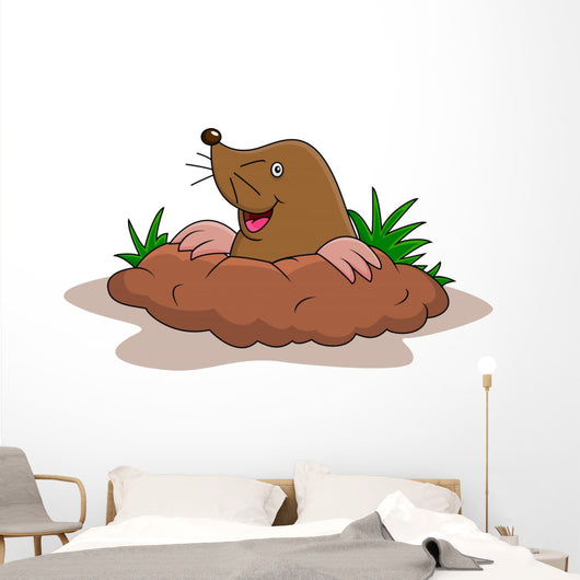 Happy mole cartoon Wall Decal