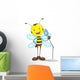 Vector Illustration of Bee Singing in Mike 