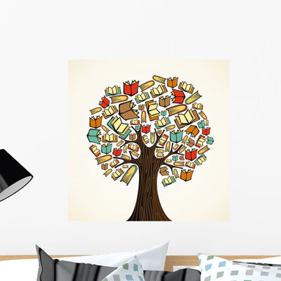 Education Concept Tree with shown on a wall