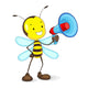 Vector Illustration Bee Announcing