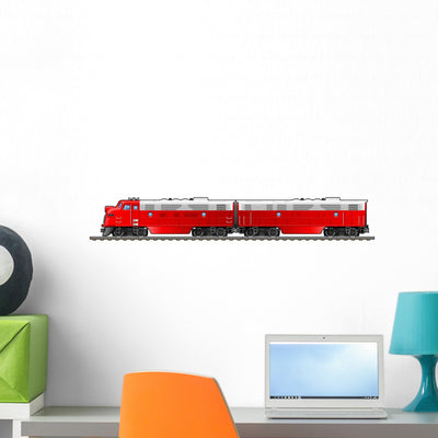 Diesel Locomotive Wall Decal shown on a wall