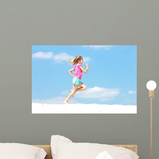 Female Athlete Running Wall Decal