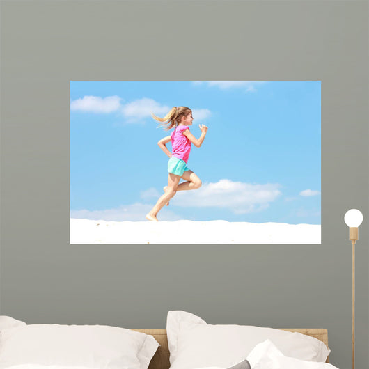 Female Athlete Running Wall Decal