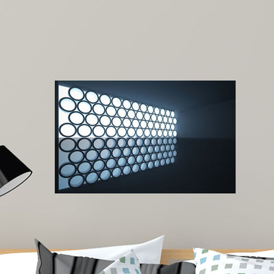 Abstract Interior with Stained-glass Wall Mural shown on a wall