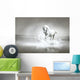 White horse running through water Wall Mural