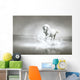 White horse running through water Wall Mural