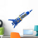 Space Rocket White Wall Decal