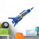 Space Rocket White Wall Decal
