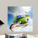 Green Earth in Hand Concept Wall Mural