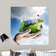 Green Earth in Hand Concept Wall Mural