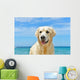 Dog Beach Golden Retriever Wall Mural