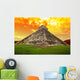 Amazing sky over Kukulkan pyramid in Chichen Itza, Mexico Wall Mural