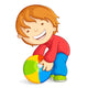 Vector Illustration Kid Playing