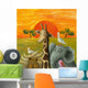 Animals in African Savanna Wall Mural