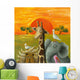 Animals in African Savanna Wall Mural