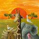 Animals in African Savanna Wall Mural