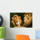 twin lions sunbathing Wall Mural