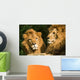 twin lions sunbathing Wall Mural
