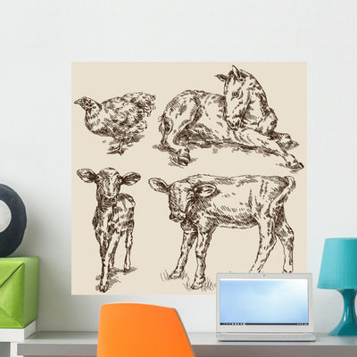 Animals shown on a wall
