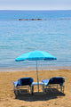 Blue Deckchairs under Parasol