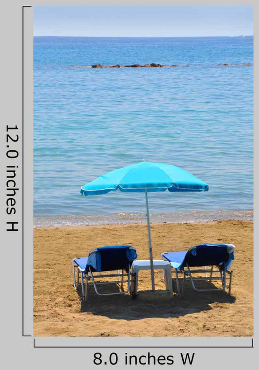 Blue Deckchairs under Parasol