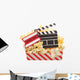 Popcorn, admission ticket and movie clapper Wall Decal