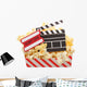 Popcorn, admission ticket and movie clapper Wall Decal