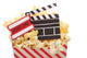 Popcorn, admission ticket and movie clapper Wall Decal