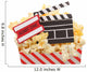 Popcorn, admission ticket and movie clapper Wall Decal