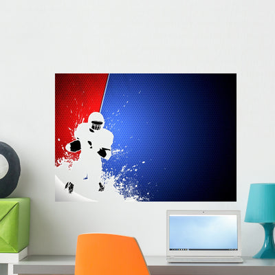 American Football shown on a wall