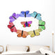 Rainbow Colors Butterflies Wall Decal